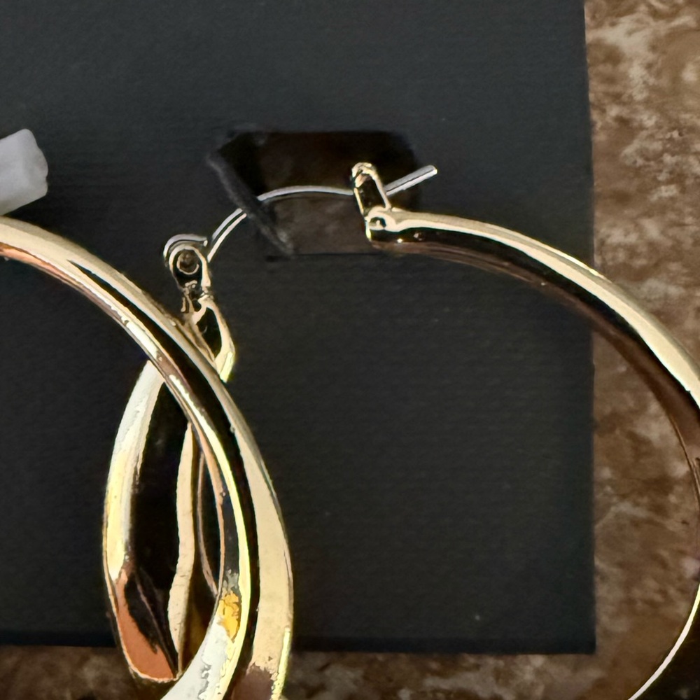 Vince Camuto Shiny Gold Statement Earrings - Picture 4 of 4